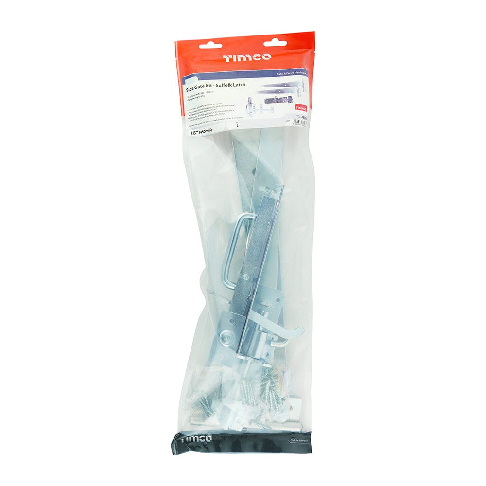 Timco Side Gate Kit Medium Tee Hinges Suffolk Latch & Brenton Padbolt