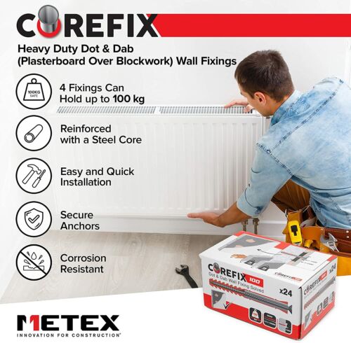 Corefix Plasterboard Cavity Wall Fixing Anchors