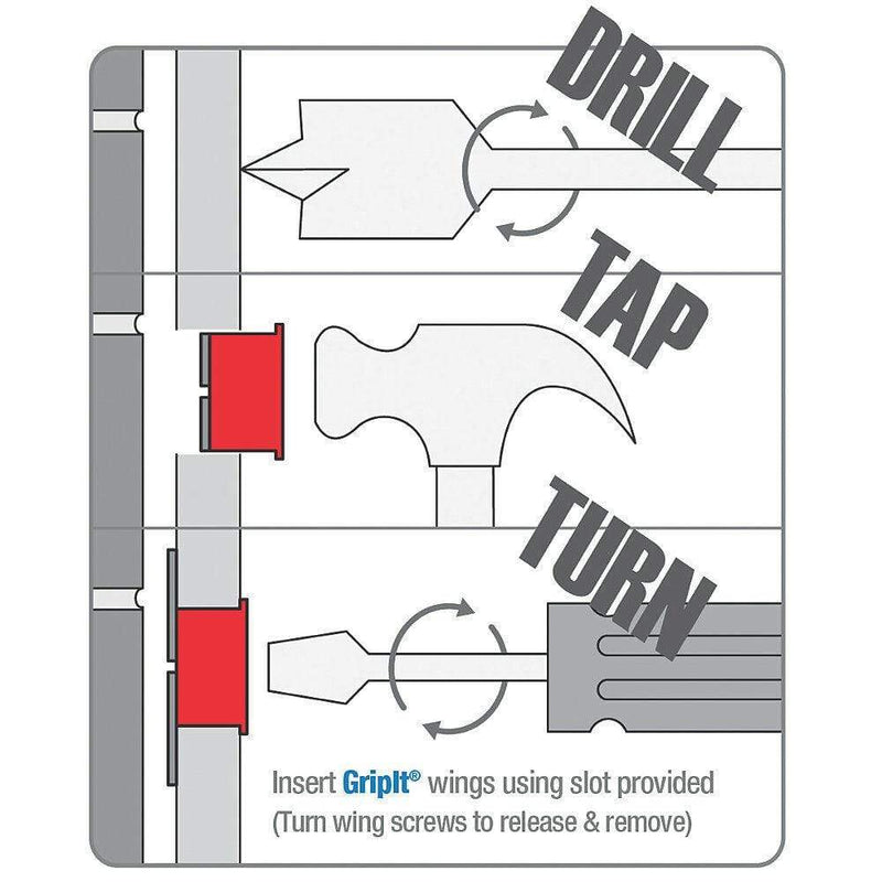 Gripit Red 18Mm Plasterboard Fixings & Screws Hollow Cavity Wall Plug Grip It