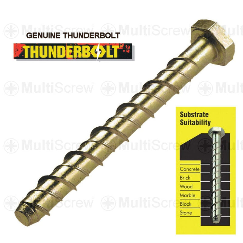 Scre Bolt M14 (14Mm) Genuine Thunderbolt Hex Head Masonry Concrete Anchor Screw