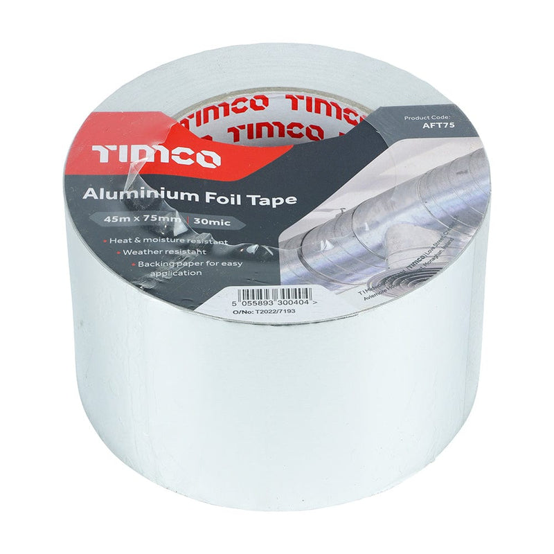 TIMCO Adhesives & Building Chemicals 45m x 75mm TIMCO Aluminium Foil Tape