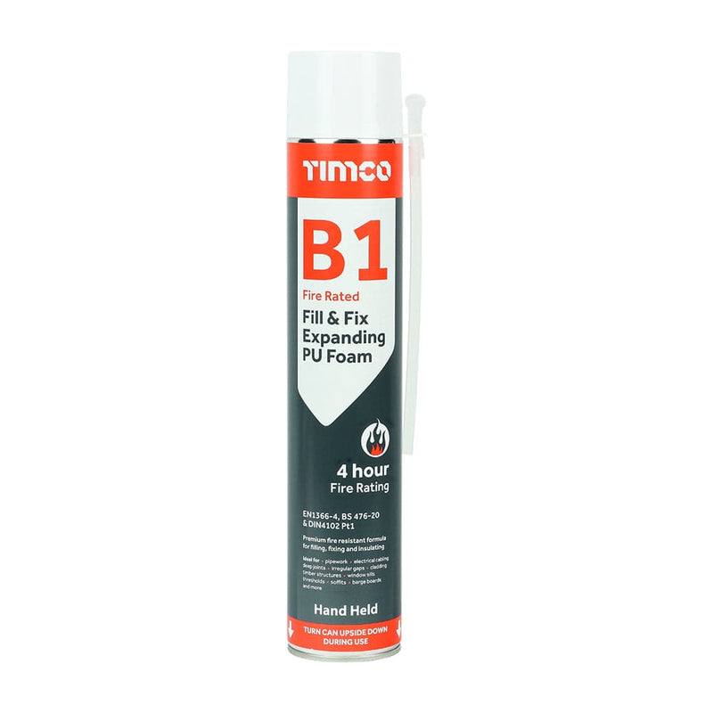 TIMCO Adhesives & Building Chemicals TIMCO Fill & Fix Fire Rated Expanding PU Foam B1 Hand Held - 750ml