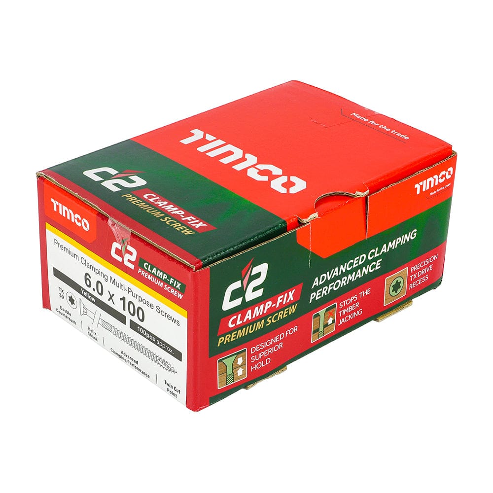 6.0Mm Timco C2 Clamp-Fix Multi-Purpose Premium Countersunk Gold Woodsc